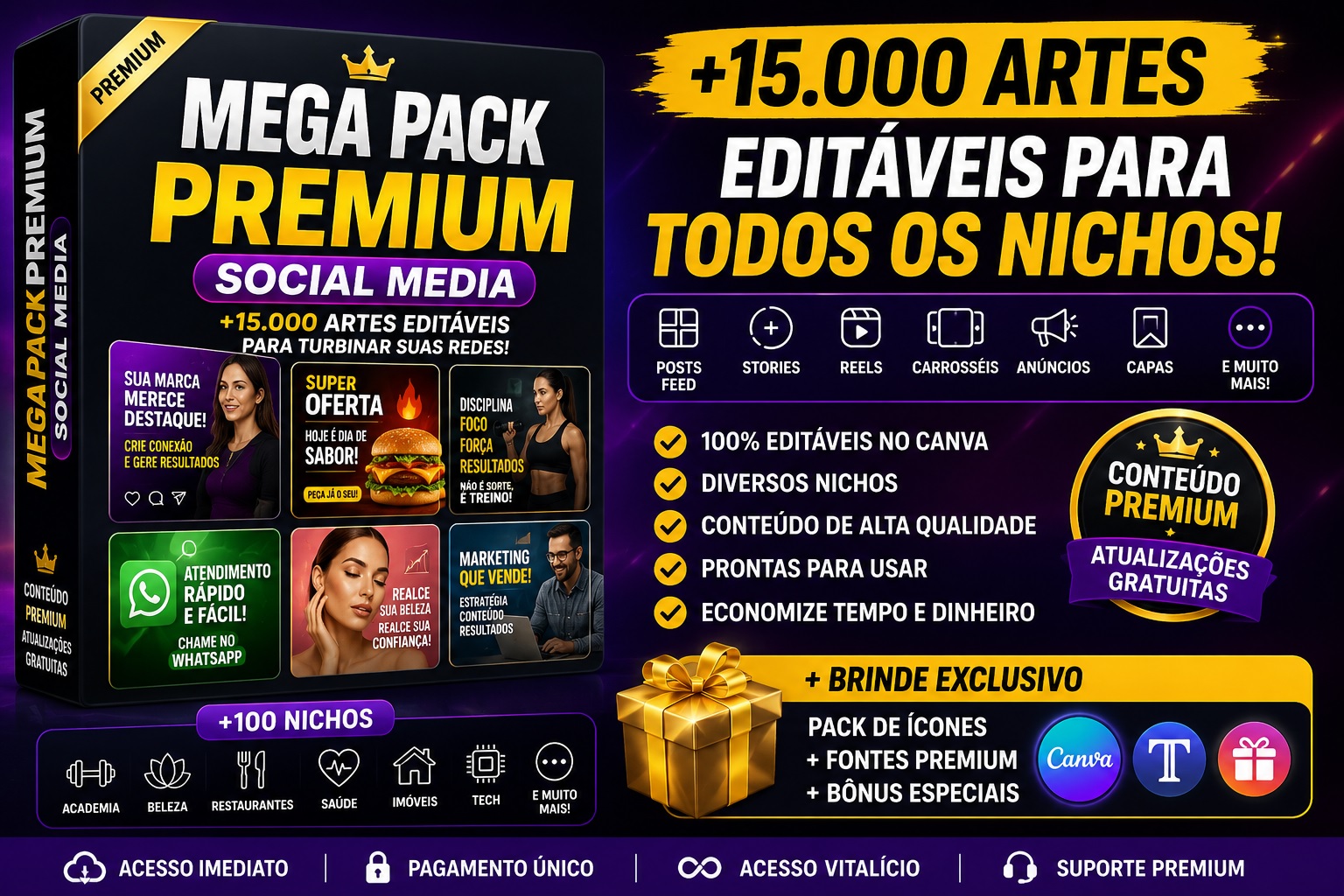 🎨Mega Pack Premium - Social Media + Brinde