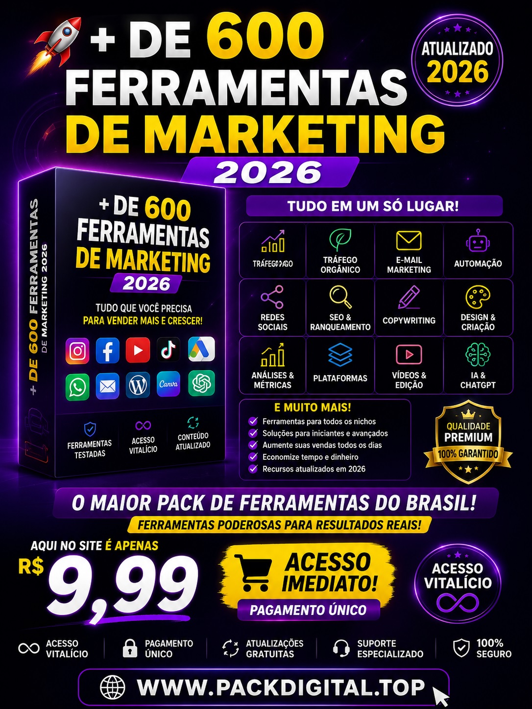 🚀+ de 600 Ferramentas de marekting 2026